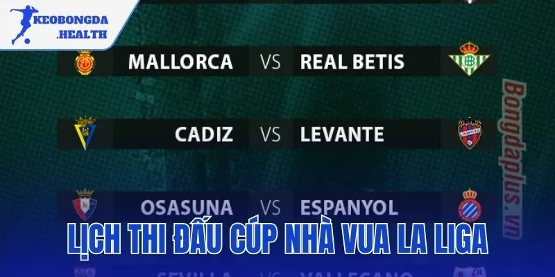 lịch thi đấu cúp Nhà vua La Liga